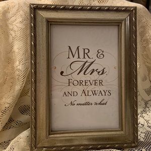 Framed Mr. & Mrs. Forever And  Always No Matter what